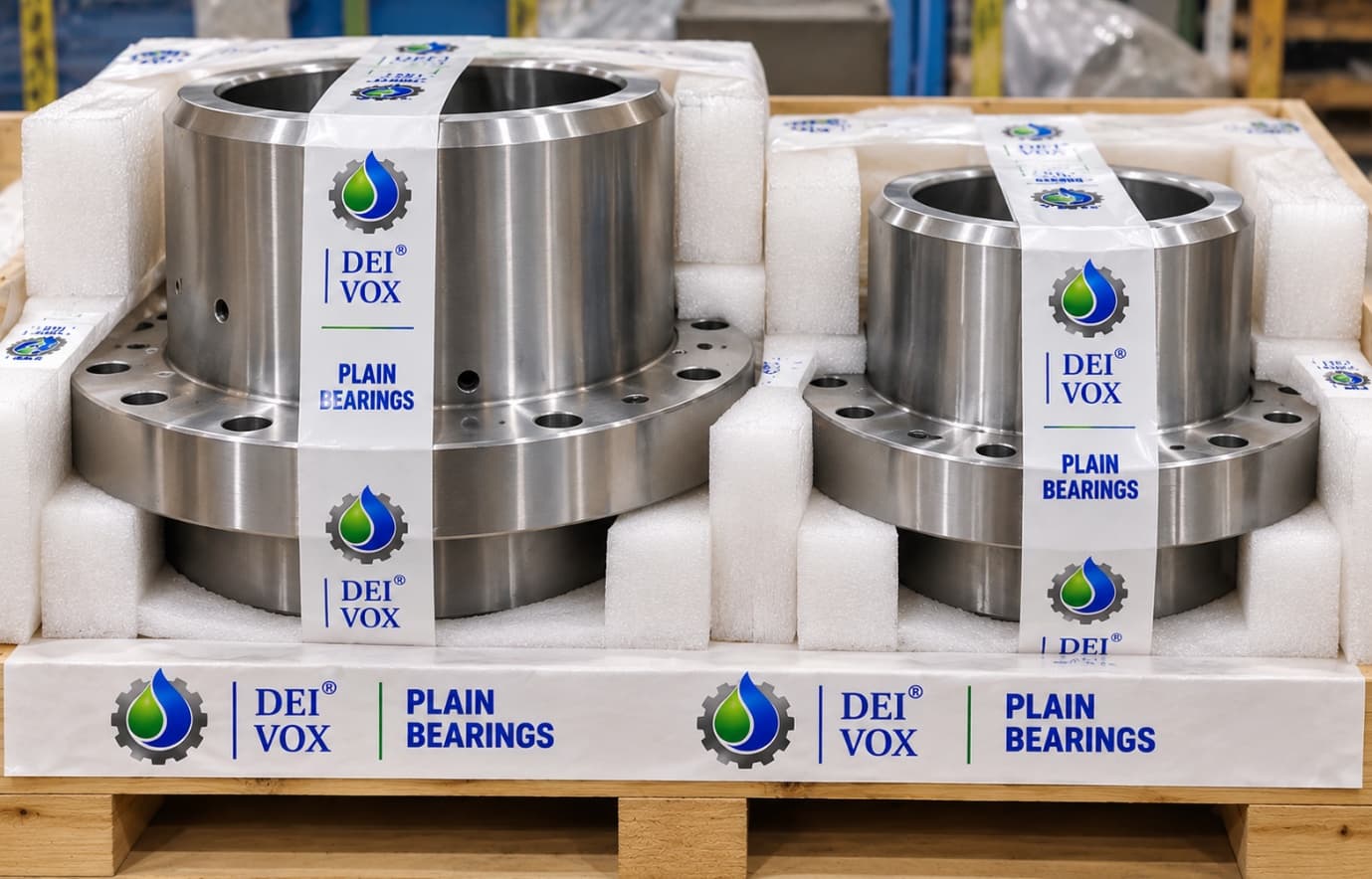 Packaged plain bearings for boiler circulation pumps